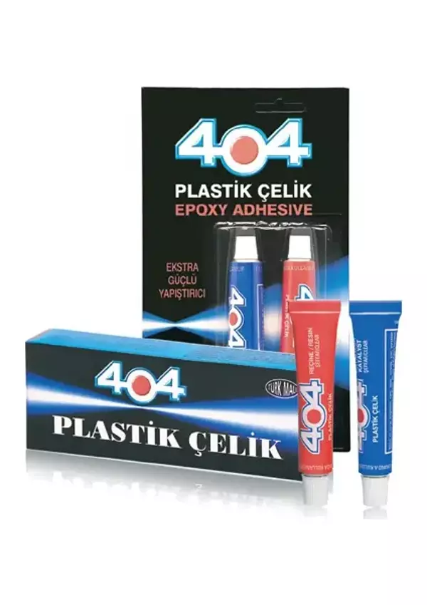 404 Kimya 404 Plastik Çelik Hızlı Yapıştırıcı 16 Gr Şeffaf Isı Ve Kimyasallara Dayanıklı Tüm Yüzeyler İçin Epoksi - Image 1