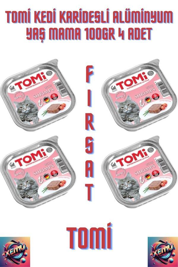 Tomi Kedi Karidesli Alüminyum Yaş Mama 100gr 4 Adet. - Image 1