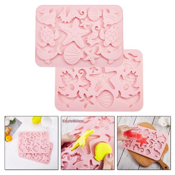 Silikon 13 Farklı Deniz Canlıları Figürleri Çikolata Ve Jelibon Kalıbı - Image 1