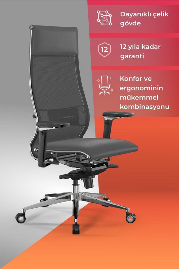 Samurai Ergonomik Koltuk | Bel Destekli, Tekerlekli, Yükseklik Ayarlı, Yönetici Koltuğu -506.F.1.62 - Image 1