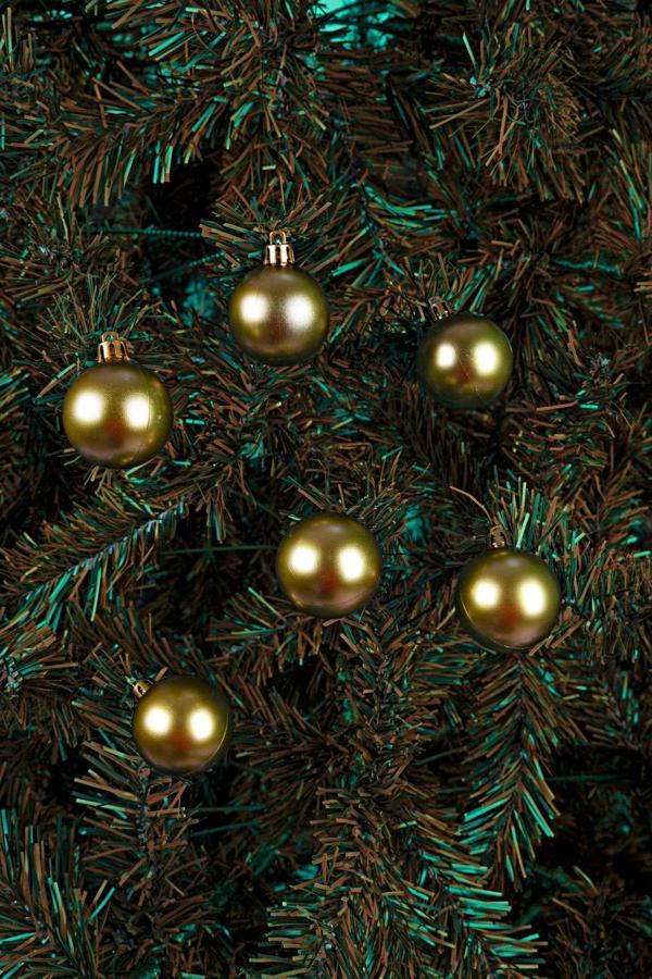 Waldern 6lı Yılbaşı Çam Ağacı Topu 4cm Gold - Image 1