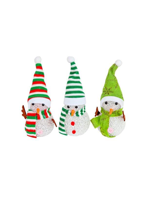 Dekoratif Yılbaşı Süsü Işıklı Kardan Adam 15 Cm - Image 1