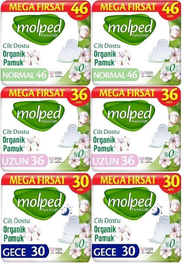 Molped Pure&Soft Hijyenik Ped Avantaj PK Normal 92 + Uzun 72 + Gece 60 Toplam : 224 Adet - Image 1
