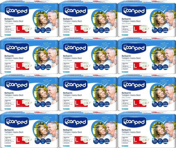 Canped Hasta Bezi Yetişkin Bel Bantlı Polietilen L - Büyük Boy 360 Adet - Image 1