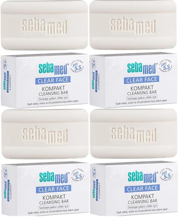 Sebamed Clear Face Kompakt Yüz Temizleme  Barı Sabun Sivilceye Yatkın Cilt 100GR (4 Lü Set) - Image 1