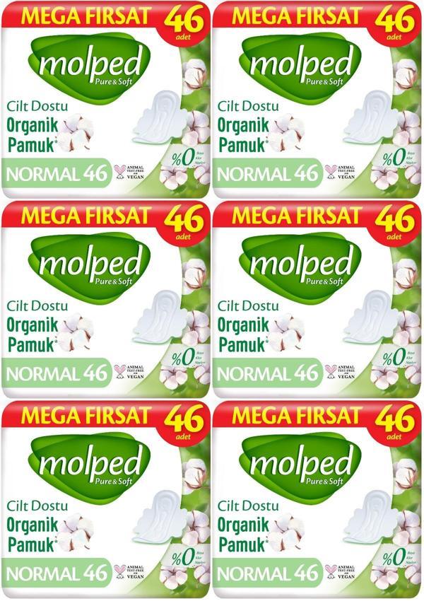 Molped Pure&Soft Hijyenik Ped Normal 276 (6PK*46) Adet Mega Pk - Image 1