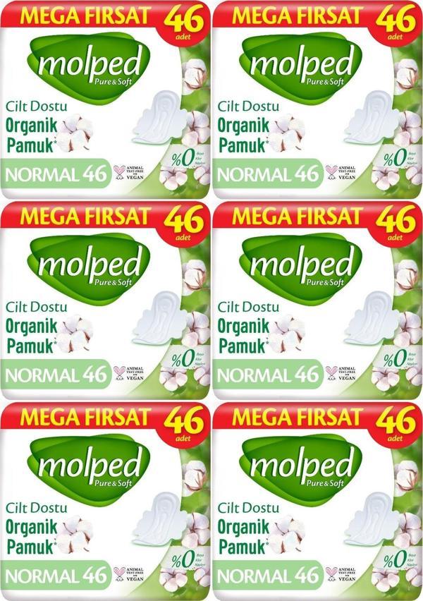Molped Pure&Soft Hijyenik Ped Normal 276 (6PK*46) Adet Mega Pk - Image 1