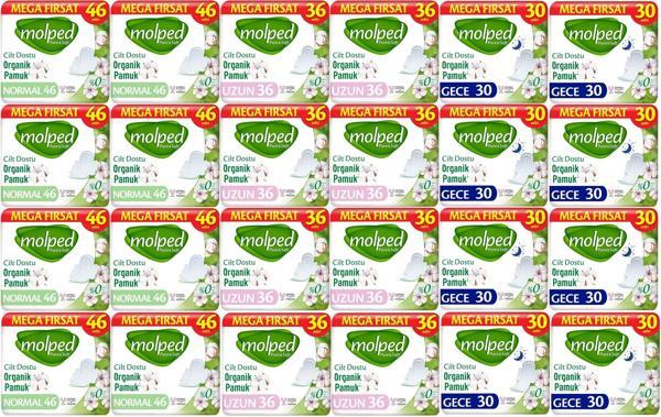 Molped Pure&Soft Hijyenik Ped Avantaj PK Normal 368 + Uzun 288 + Gece 240 Toplam : 896 Adet - Image 1