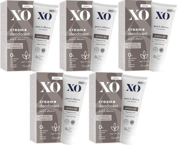XO Krem Deodorant 75ML Unisex Pure & Effective Kokusuz (5 Li Set) - Image 1