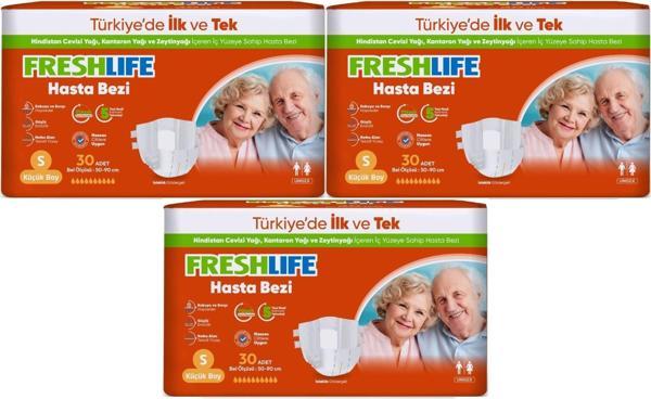 FreshLife Yetişkin Hasta Bezi Bel Bantlı S - Küçük - Small 90 Adet (3PK*30) - Image 1