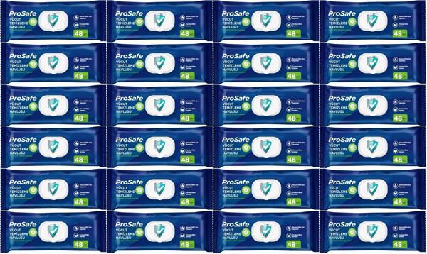 Prosafe Hasta Vücut Temizleme Islak Mendil Havlu 48 Yaprak XL (24 Lü Set) Plastik Kapak - Image 1