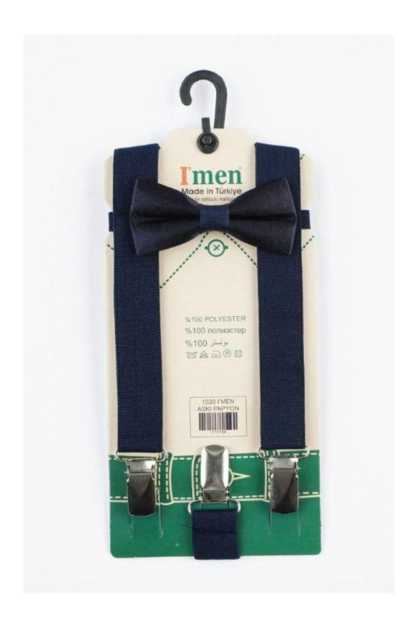 Ufak Adam Erkek Çocuk Lacivert Papyon Askı Takımı Lacivert Tek Ebat - Image 1