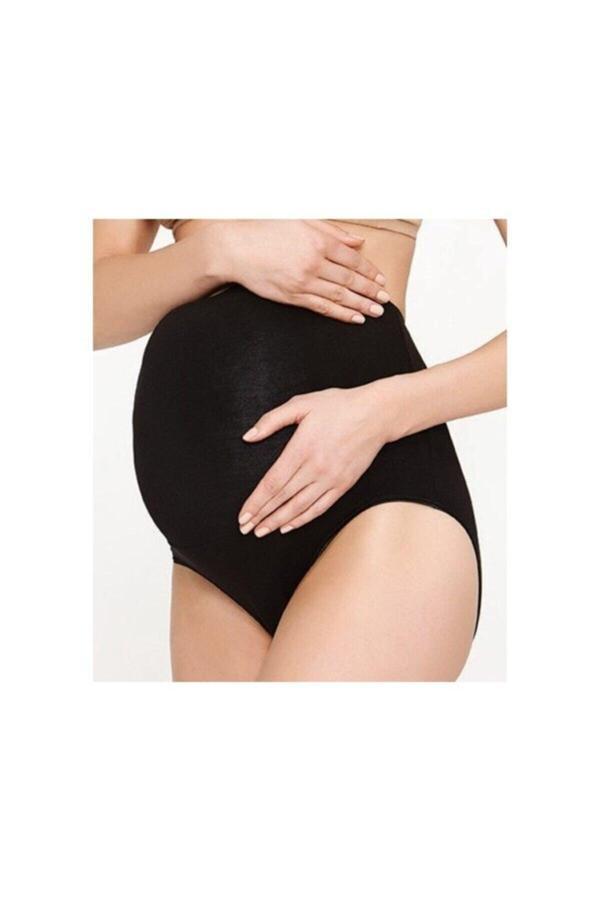 Momslab Kadın Siyah Pamuklu 3'Lü Hamile Külodu Siyah L - Image 1