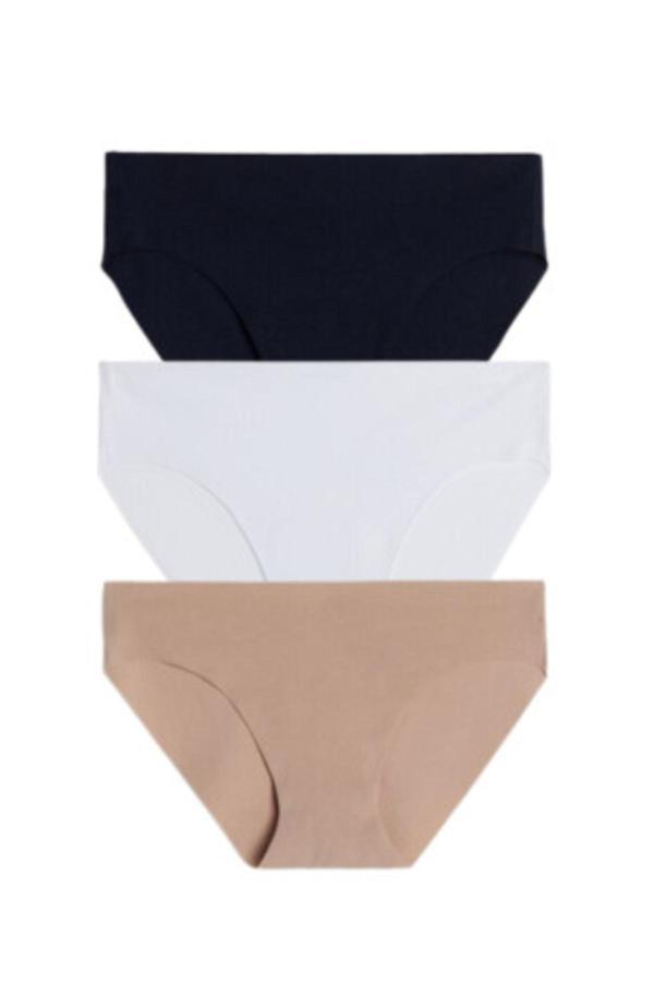 Papatya Kadın Lazer Kesim Dikişsiz Iz Yapmayan Külot 3'Lü Takım Çok Renkli M - Image 1