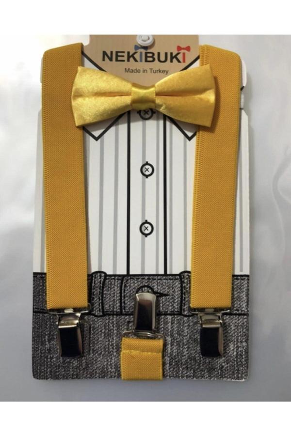 Nekibuki Çocuk Sarı Papyon Takımı Sarı Tek Ebat - Image 1