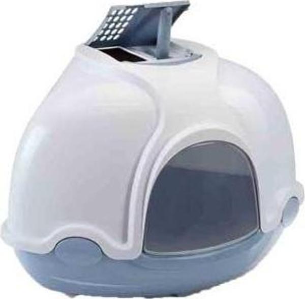 Imac Ginger Filtreli Köşeli Kedi Tuvalet Kabı Mavi & Beyaz - Image 1