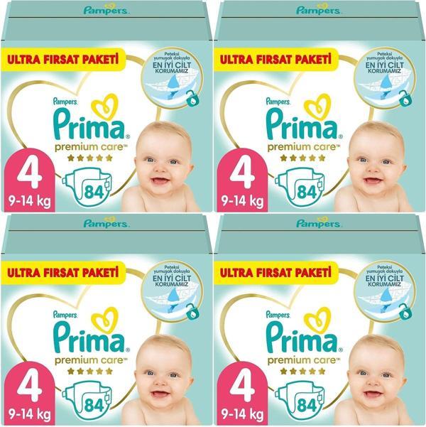 Prima Premium Care Bebek Bezi Beden:4 (9-14) Maxi 336 Adet Ultra Fırsat Pk - Image 1
