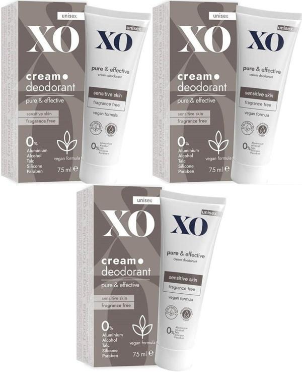 XO Krem Deodorant 75ML Unisex Pure & Effective Kokusuz (3 Lü Set) - Image 1