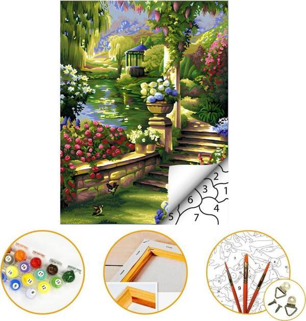 Şirin Yol - Sayılarla Boyama Seti Kasnağa Gerili 40x50cm Boyalar ve Fırçalar Dahil - Image 1