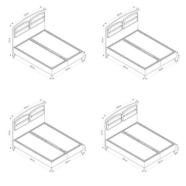 Retro Baza Başlık Yatak Seti - Kumtaşı Ayak-Coco03 -Yastık Coco11 150x200 - Image 1