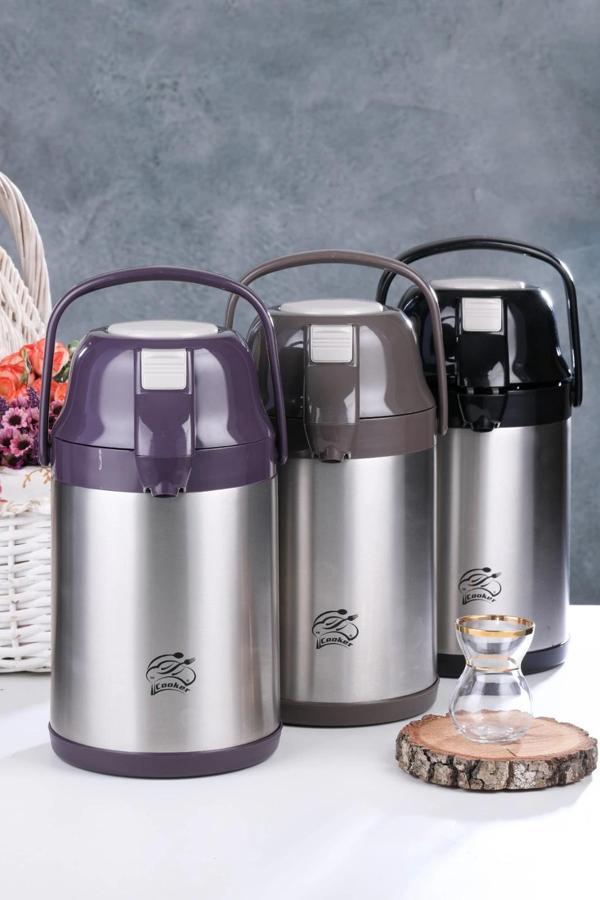 CKR-2007 2.5LT POMPALI  ÇELİK TERMOS (5365) - Image 1