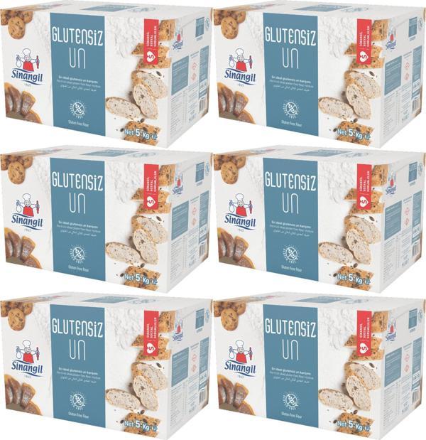 Sinangil Glutensiz Un 30KG (30000GR) Kutu Çölyak Diyetine Uygun (6PK*5KG) - Image 1
