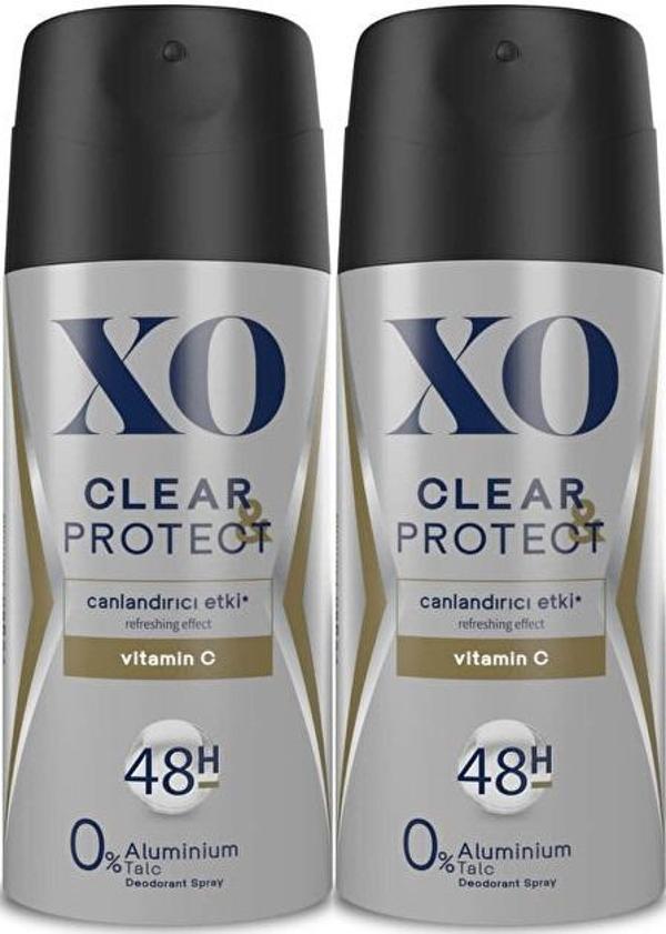 XO Deodorant 150ML Men-Erkek Clear & Protect (2 Li Set) - Image 1