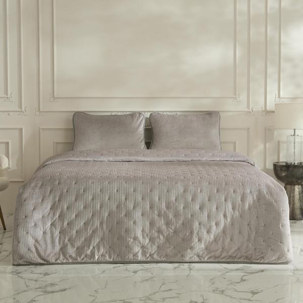 Karaca Home Lorıan Çift Kişilik Yatak Örtüsü Seti Gri - Image 1