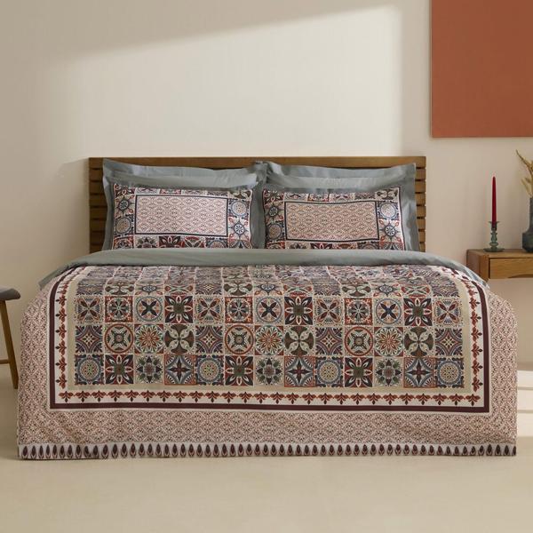 Karaca Home Tessera %100 Pamuk Çift Kişilik Nevresim Takımı Mint - Image 1