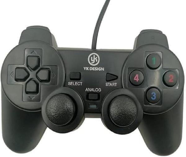 Design USB Kablolu Oyun Kolu, Siyah, Titreşimli Gamepad, PC Uyumlu, Analog Kontrol - Image 1