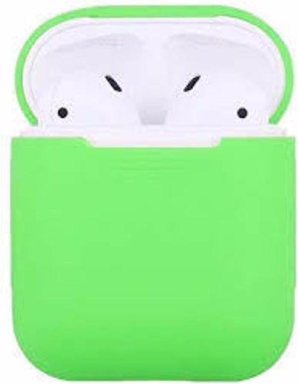 Silikon Kılıf AirPods 1 ve 2 Nesil için, Yeşil Renk Koruyucu Kulaklık Kılıfı - Image 1