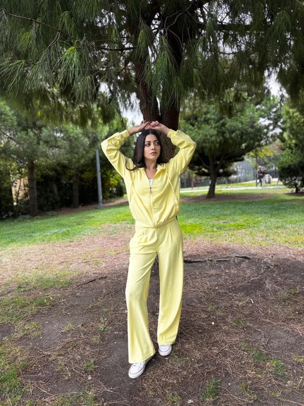Kadın Sarı Eşofman Takım-T1319 - Image 1