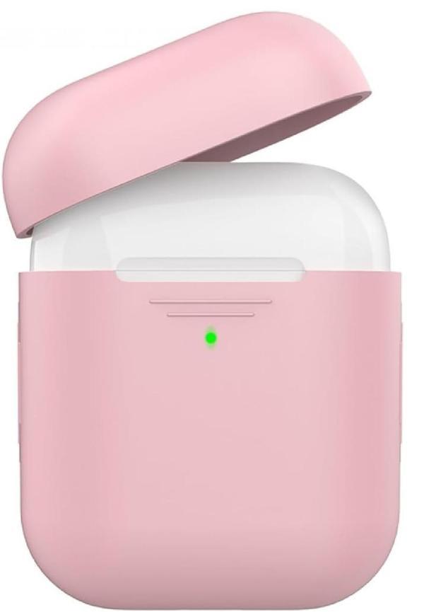 Silikon AirPods Kılıf, 1. ve 2. Nesil AirPods için Uyumlu, Pembe Renk Koruyucu Kapak - Image 1