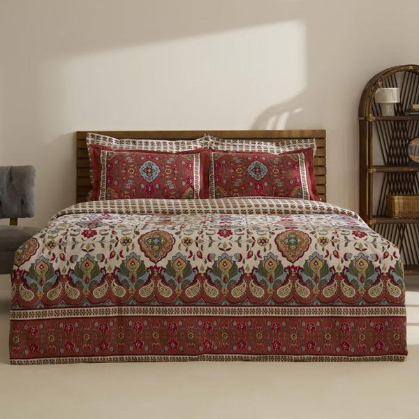 Karaca Home Pueblo %100 Pamuk Çift Kişilik Nevresim Takımı Kiremit - Image 1