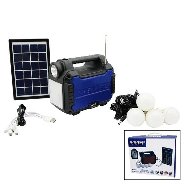 3IN1 - SOLAR 2İN1 SABİT EL FENERİ - RADYO - MP3 BLUETOOTH - USB/ TF PORT - 4 PARÇA  AMPUL KABLOLU -  - Image 1