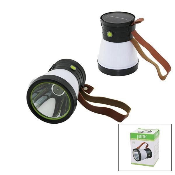 2İN 15W+360°SMDEL FENERİ SOLAR- USB ŞARJ POWERBANK 500LM IŞIK AYARI FLAŞÖR SUNİ DERİ KULP PT-8151 (5 - Image 1