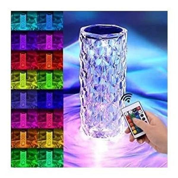 Kristal Elmas Masa Lambası 16 Renk USB Şarjlı Dokunmatik (5365) - Image 1