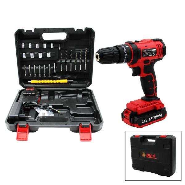 BANCO BN-5 F-136 STANLIY KIRMIZI 24W PROFESSIONAL ŞARJLI DARBELİ MATKAP SETİ ÇANTALI (5365) - Image 1