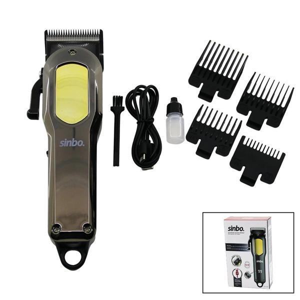 KESİM AYAR MANDALLI USB ŞARJLI - LCD GÖSTERGELİ SAÇ KESME TRAŞ MAKİNESİ GÖVDE KROM KAPLAMA SHC-4396  - Image 1