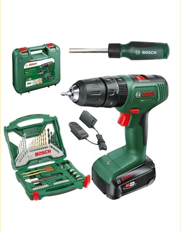 18V-40 Akülü Vidalama (TEK) Batarya 2 Ah, X-Line 50 Parça Uç Seti ve Tornavida - Image 1