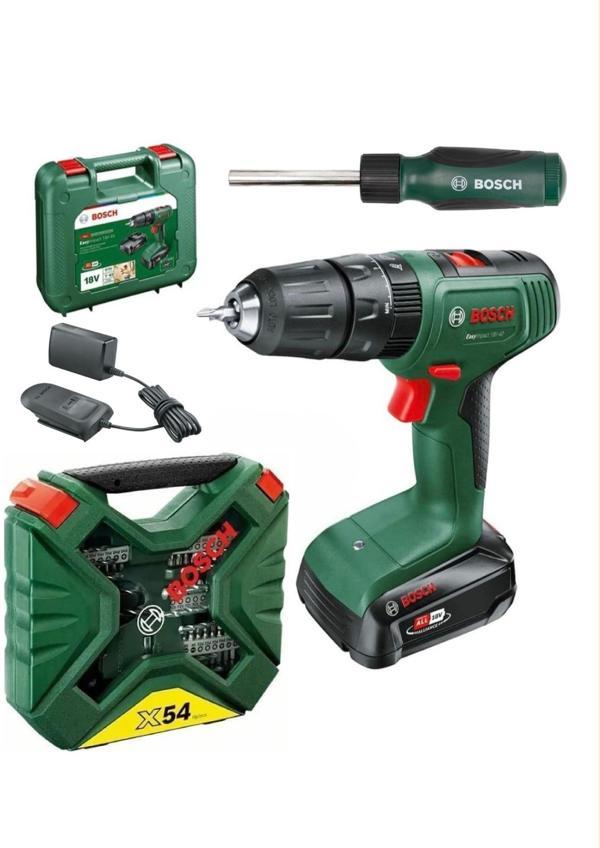 BOSCH Easyımpact 18V-40 Akülü Vidalama (TEK) Batarya 2 Ah , 54 Parça Vidalama Ucu ve Tornavida - Image 1