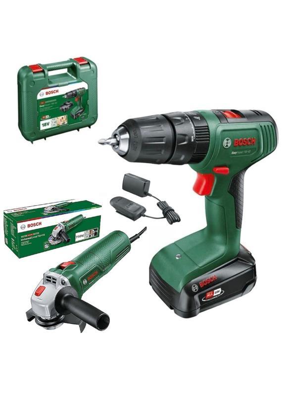 BOSCH Easyımpact 18V-40 Akülü Vidalama (TEK) Batarya 2 Ah ve Pws 700-115 Avuç Taşlama İkili Set - Image 1