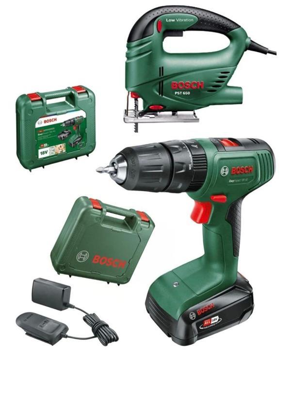 BOSCH Easyımpact 18V-40 Akülü Vidalama (TEK) Batarya 2 AH ve PST 650 Dekupaj Testere İkili Set - Image 1