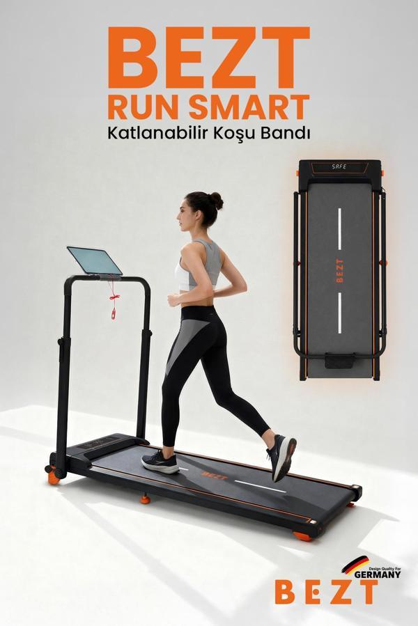 Bezt Run Smart Katlanabilir Koşu Bandı Siyah - Image 1