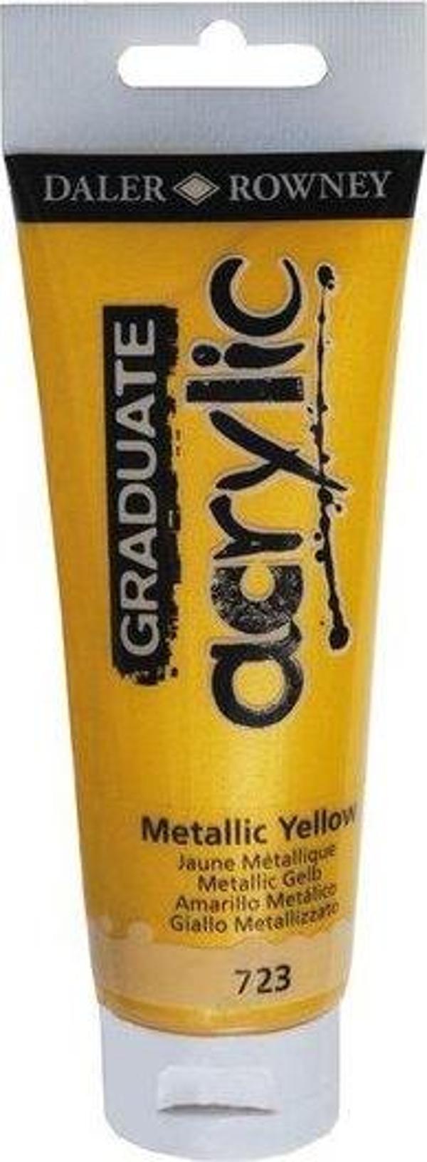 Daler Rowney Akrilik Boya 120ML Metallic Yellow - Image 1