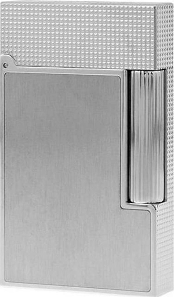 S.T. Dupont 16603 Ligne 2 Diamond Head Pattern Brushed Platinum Çakmak - Image 1