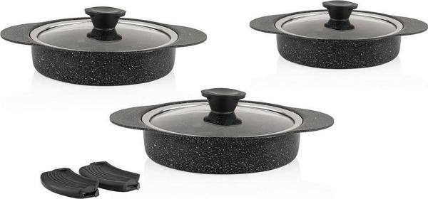 Taç Granit Plus 3'lü Sahan Seti Tak Çıkar Silikon Saplı Siyah TAC-3521 - Image 1