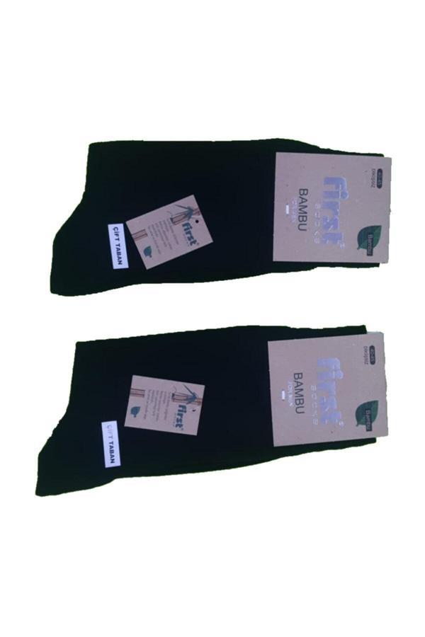 Momslab Siyah Renk Dikişsiz Bambu Çorap 6 Lı Siyah 40-45 - Image 1