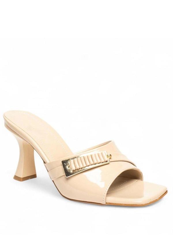 BİÇOMİ Sief Bej Rugan Topuklu Terlik - Image 1