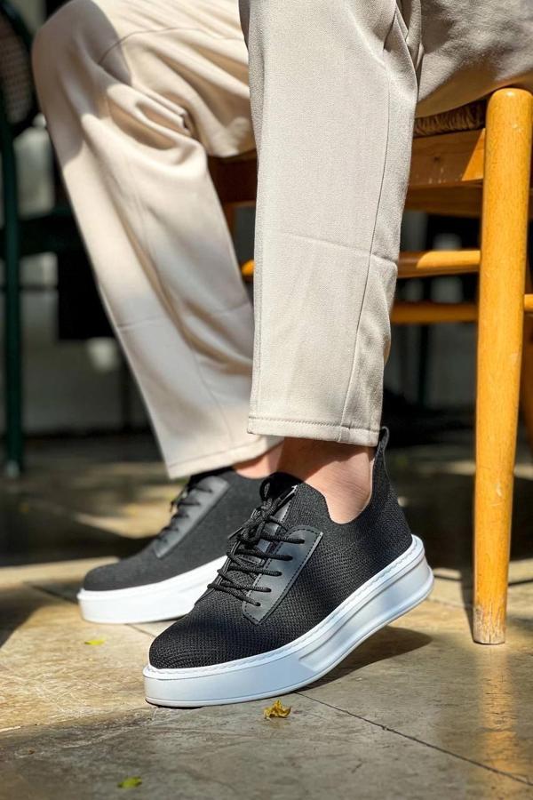 BİÇOMİ KB-116 Kuback Siyah Triko Bağcıklı  Günlük Erkek Ayakkabı - Image 1